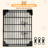 8 panel metal dog playpen 30 inch foldable pet exercise pen heavy duty puppy fence indoor outdoor with door double latch black