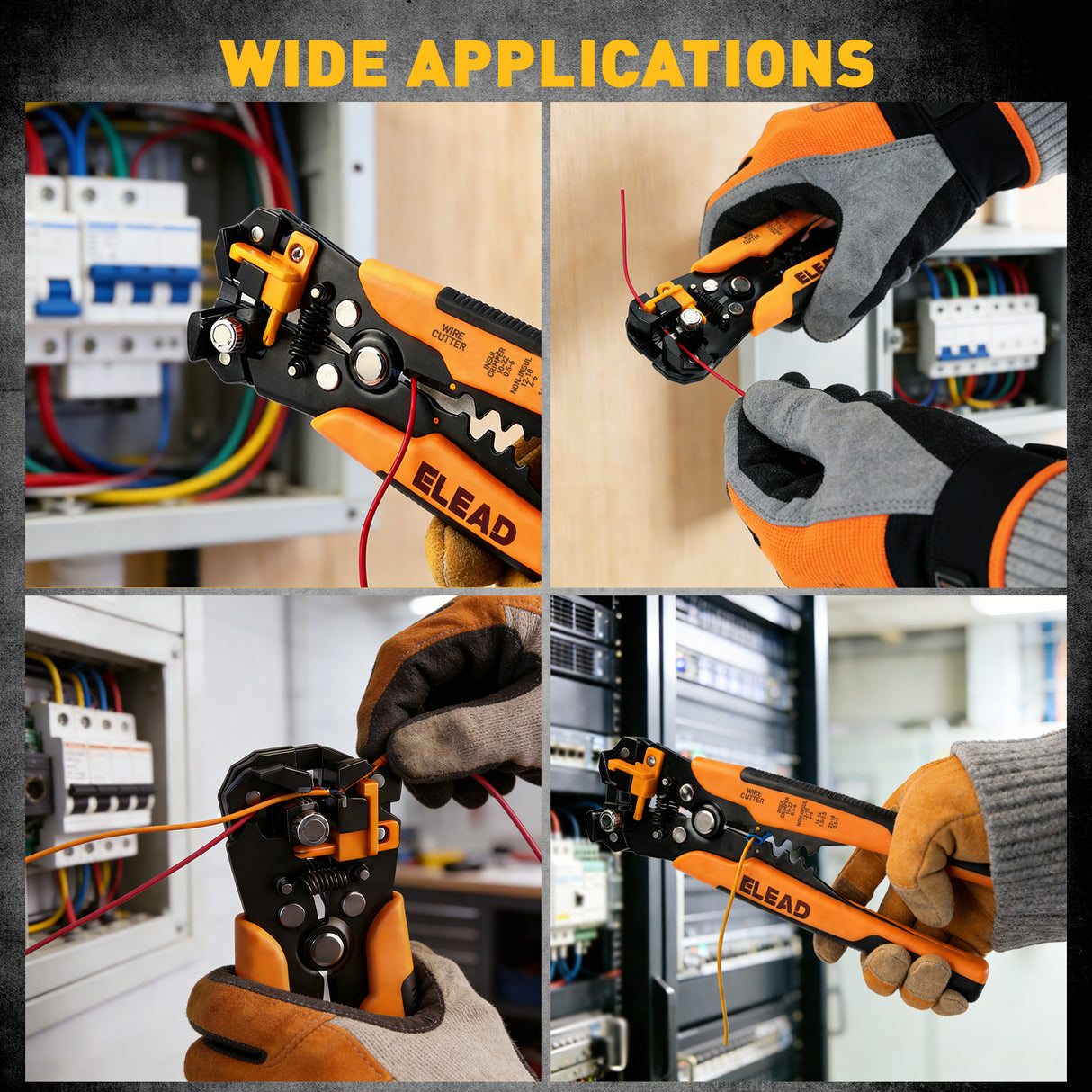 ELEAD wire crimping tool kit with automatic wire stripper, terminal connectors assortment and storage case for electrical wiring repair