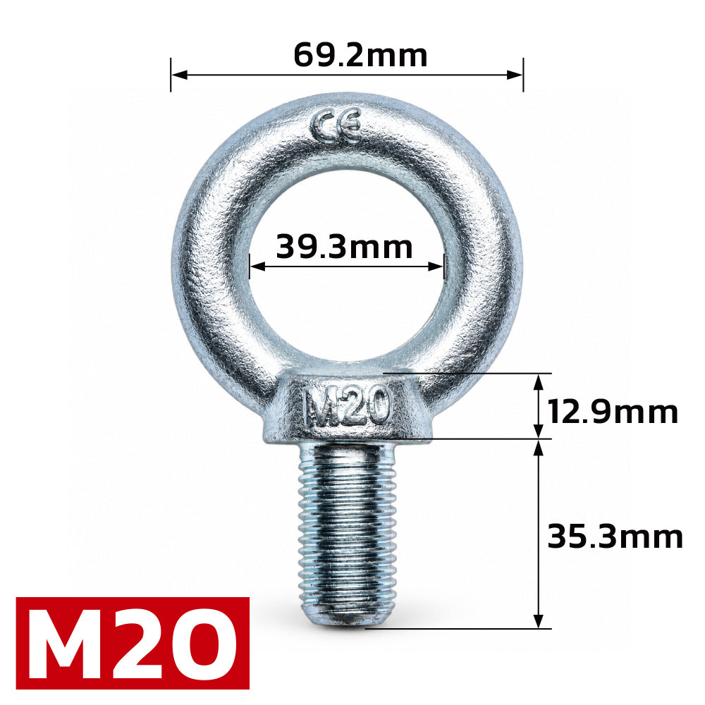 metric lifting eye bolt M8-M42 heavy duty threaded eye bolt for rigging, lifting, machinery, construction and industrial applications