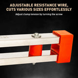 Orange 23-pulley drywall cutter tool with laser scale ruler, foldable arm, adjustable positioner and aluminum alloy cutter holder for cutting gypsum board and plasterboard