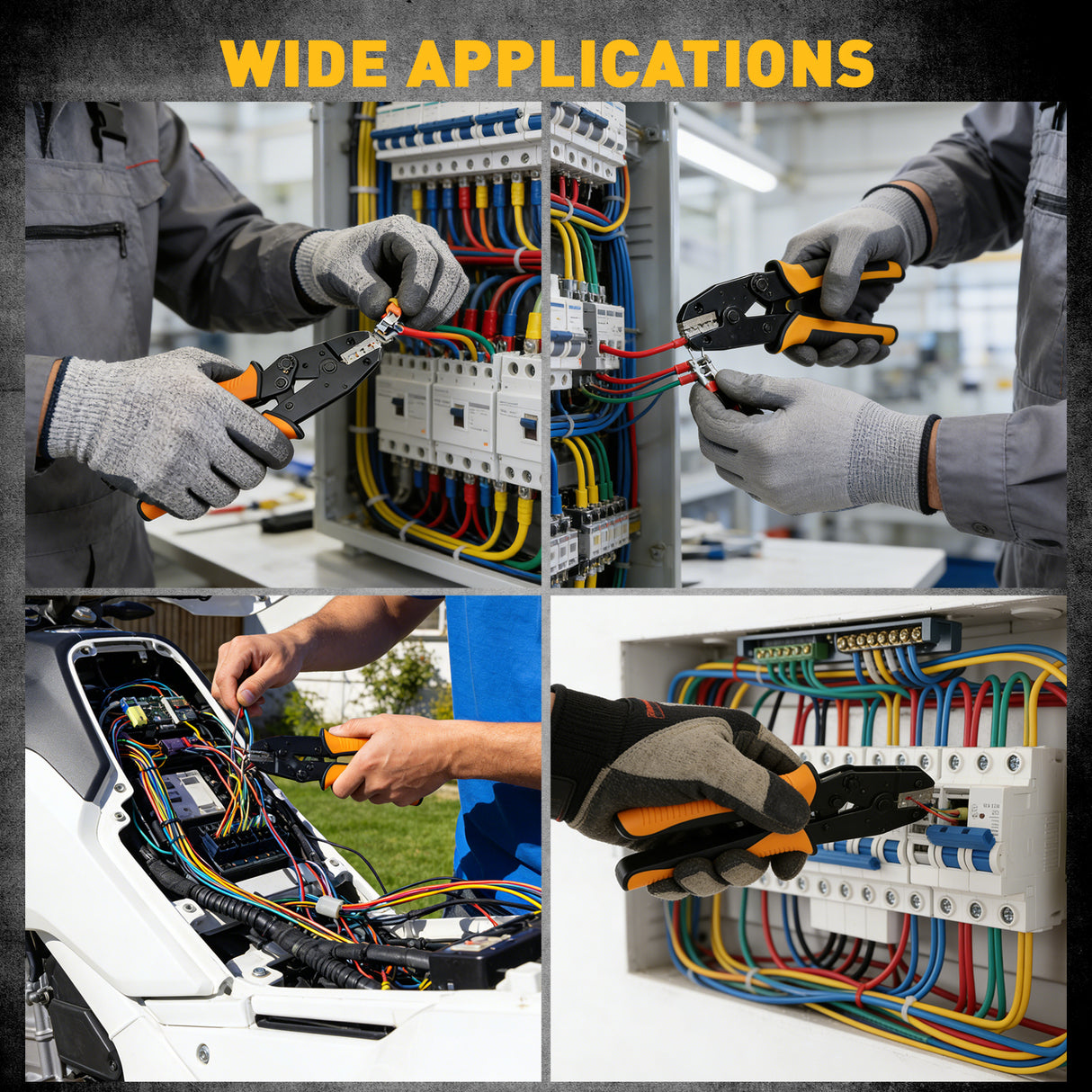 ELEAD Ratcheting Wire Crimping Tool Kit with Interchangeable Jaws, 200PCS Terminal Connectors Set for Electrical Wiring