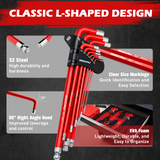 SEDY 30-piece long ball-end hex and Torx key set with T-handle and extension bar for mechanical, bicycle, automotive and workshop use