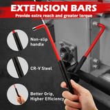 SEDY 30-piece long ball-end hex and Torx key set with T-handle and extension bar for mechanical, bicycle, automotive and workshop use