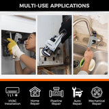 10 inch aluminum pipe wrench with V-shaped alloy steel teeth, lightweight straight pipe wrench for plumbing and repair