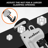 HORUSDY 3-Piece Aluminum Pipe Wrench Set, 10" 14" 18" Straight Pipe Wrenches with 30° V-Shaped Teeth, Heavy Duty Plumbing Tools