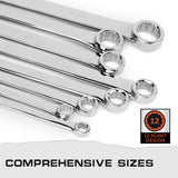 HORUSDY extra-long box end wrench set 9-24mm, 10pcs double ring spanner kit for automotive, bike, and mechanical repair