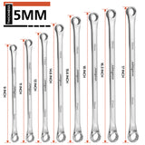 HORUSDY extra-long box end wrench set 9-24mm, 10pcs double ring spanner kit for automotive, bike, and mechanical repair