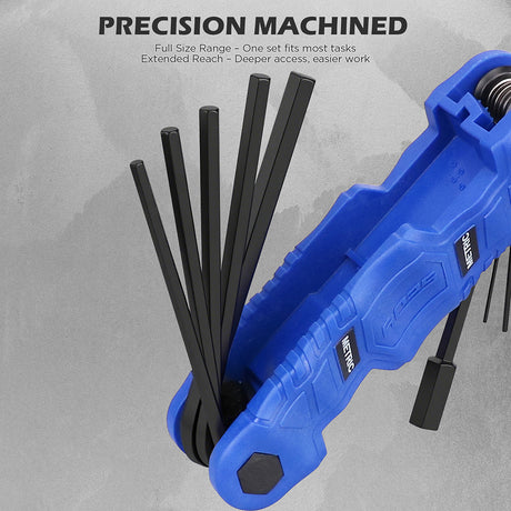 SEDY 12PCS Folding Metric Hex Key Set with S2 Steel Construction, Ergonomic Handle and 270° Rotation for Bike, Auto and DIY Repair