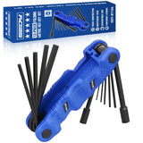SEDY 12PCS Folding Metric Hex Key Set with S2 Steel Construction, Ergonomic Handle and 270° Rotation for Bike, Auto and DIY Repair