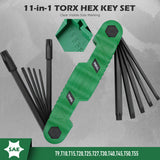 SEDY 34-piece folding hex and torx key set with metric, SAE, and star wrenches made of S2 steel, featuring ergonomic handles and corrosion resistance.