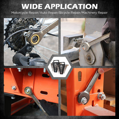 SEDY 24-piece metric and SAE ratcheting combination wrench set with CR-V steel and magnetic storage racks