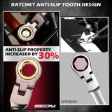 SEDY 12-piece SAE ratcheting wrench set with CR-V steel, 72-tooth mechanism and magnetic storage rack