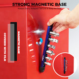 6-piece socket adapter and reducer set with magnetic rail, 1/4 3/8 1/2 inch drive adapters for ratchets and socket tools