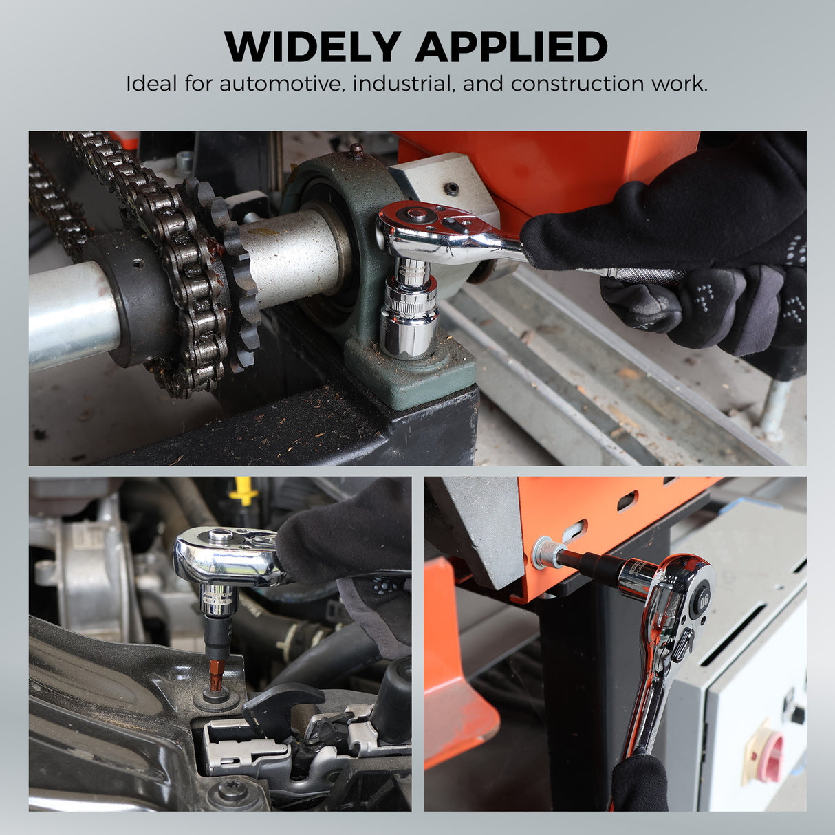 6-piece socket adapter and reducer set with magnetic rail, 1/4 3/8 1/2 inch drive adapters for ratchets and socket tools