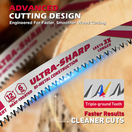 12 inch reciprocating saw blades wood pruning 6 TPI bi metal curved edge sawzall blades for wood cutting 5 pack