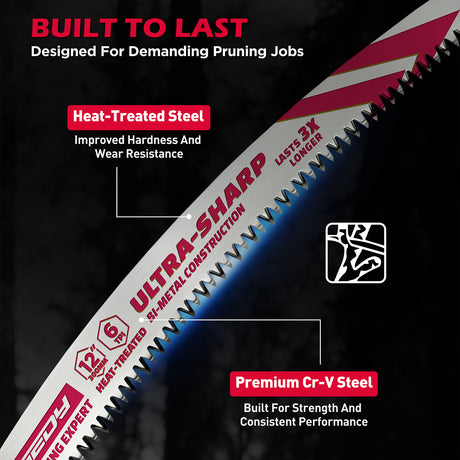 12 inch reciprocating saw blades wood pruning 6 TPI bi metal curved edge sawzall blades for wood cutting 5 pack