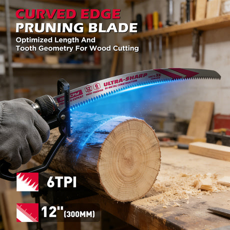 12 inch reciprocating saw blades wood pruning 6 TPI bi metal curved edge sawzall blades for wood cutting 5 pack