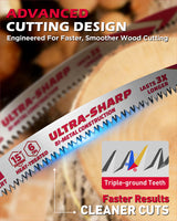 15 inch reciprocating saw blades wood pruning 6 TPI bi metal curved edge sawzall blades for wood cutting 5 pack