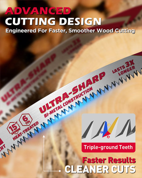 15 inch reciprocating saw blades wood pruning 6 TPI bi metal curved edge sawzall blades for wood cutting 5 pack