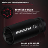 29 piece 1/2 inch drive impact socket set SAE metric deep sockets CRV steel with extension bars heavy duty automotive tool kit