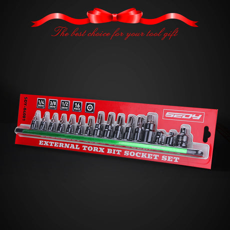 16PCS tamper proof Torx bit socket set with magnetic rail and CR-V S2 steel sockets for automotive and mechanical repair in Australia