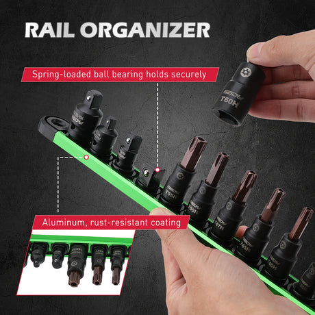 16PCS tamper proof Torx bit socket set with magnetic rail and CR-V S2 steel sockets for automotive and mechanical repair in Australia