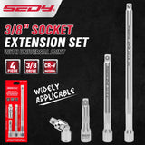SEDY 3/8-inch socket extension bar set with universal joint for automotive and mechanical repair.