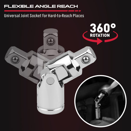 SEDY 3/8-inch socket extension bar set with universal joint for automotive and mechanical repair.