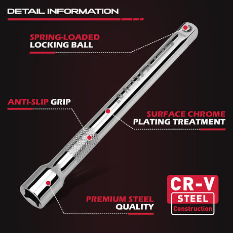 SEDY 3/8-inch socket extension bar set with universal joint for automotive and mechanical repair.