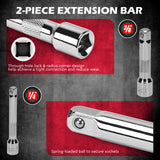 SEDY 12Pc 10mm Socket Set 1/4" 3/8" Drive Magnetic Organizer Tool Extension Bar