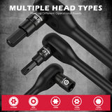 112PCS hex and Torx bit socket set with long-reach bits and 3/8 inch ratchet in red storage case