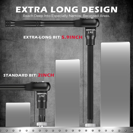 112PCS hex and Torx bit socket set with long-reach bits and 3/8 inch ratchet in red storage case