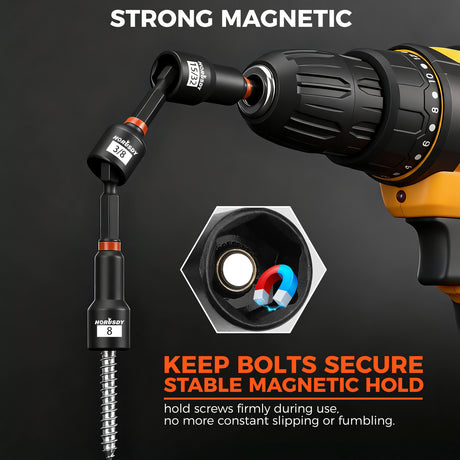 79-piece magnetic nut driver set with metric and SAE sockets, S2 screwdriver bits, CR-V steel sockets, bit extension and portable case
