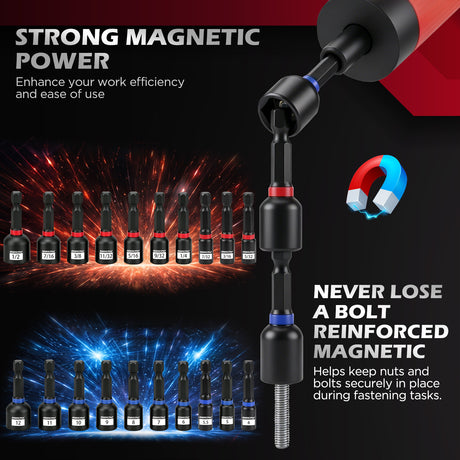 64-piece torque screwdriver set with 10-70 in-lb adjustable torque driver, 1/4 inch S2 bits, magnetic nut drivers, ratchet wrench and storage case for automotive, electronics and repair work