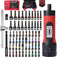 64-piece torque screwdriver set with 10-70 in-lb adjustable torque driver, 1/4 inch S2 bits, magnetic nut drivers, ratchet wrench and storage case for automotive, electronics and repair work