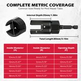 SEDY 5 piece metric power wing nut driver set with magnetic organizer rail 1/4 inch hex shank CR-V steel 10-18mm