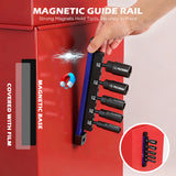 SEDY 5 piece metric power wing nut driver set with magnetic organizer rail 1/4 inch hex shank CR-V steel 10-18mm