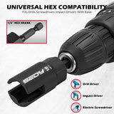 SEDY 5 piece metric power wing nut driver set with magnetic organizer rail 1/4 inch hex shank CR-V steel 10-18mm