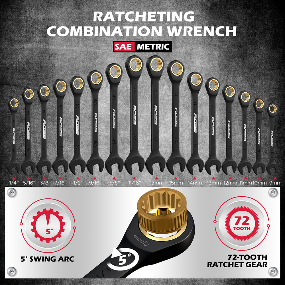 SEDY 132-piece mechanics tool set with sockets, wrenches and portable 2-drawer toolbox