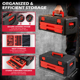 SEDY 132-piece mechanics tool set with sockets, wrenches and portable 2-drawer toolbox