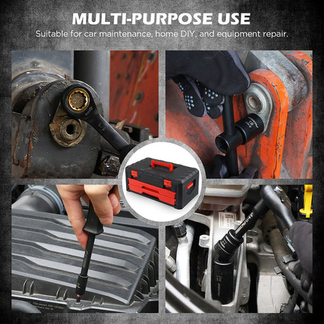 SEDY 132-piece mechanics tool set with sockets, wrenches and portable 2-drawer toolbox