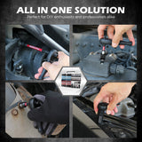 SEDY 41-piece 1/4-inch drive magnetic nut driver set with metric and SAE bits, strong magnetic tips, ratchet handle, and universal socket for versatile repair use.