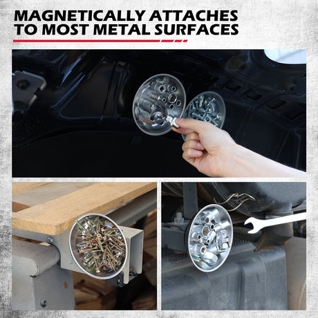 SEDY telescoping magnetic pickup tool with 50 lbs lifting capacity and two 4-inch stainless steel magnetic trays for tool and parts storage