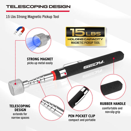 magnetic parts tray set with pickup tools stainless steel trays telescoping and flexible magnetic pickup tool kit for mechanics