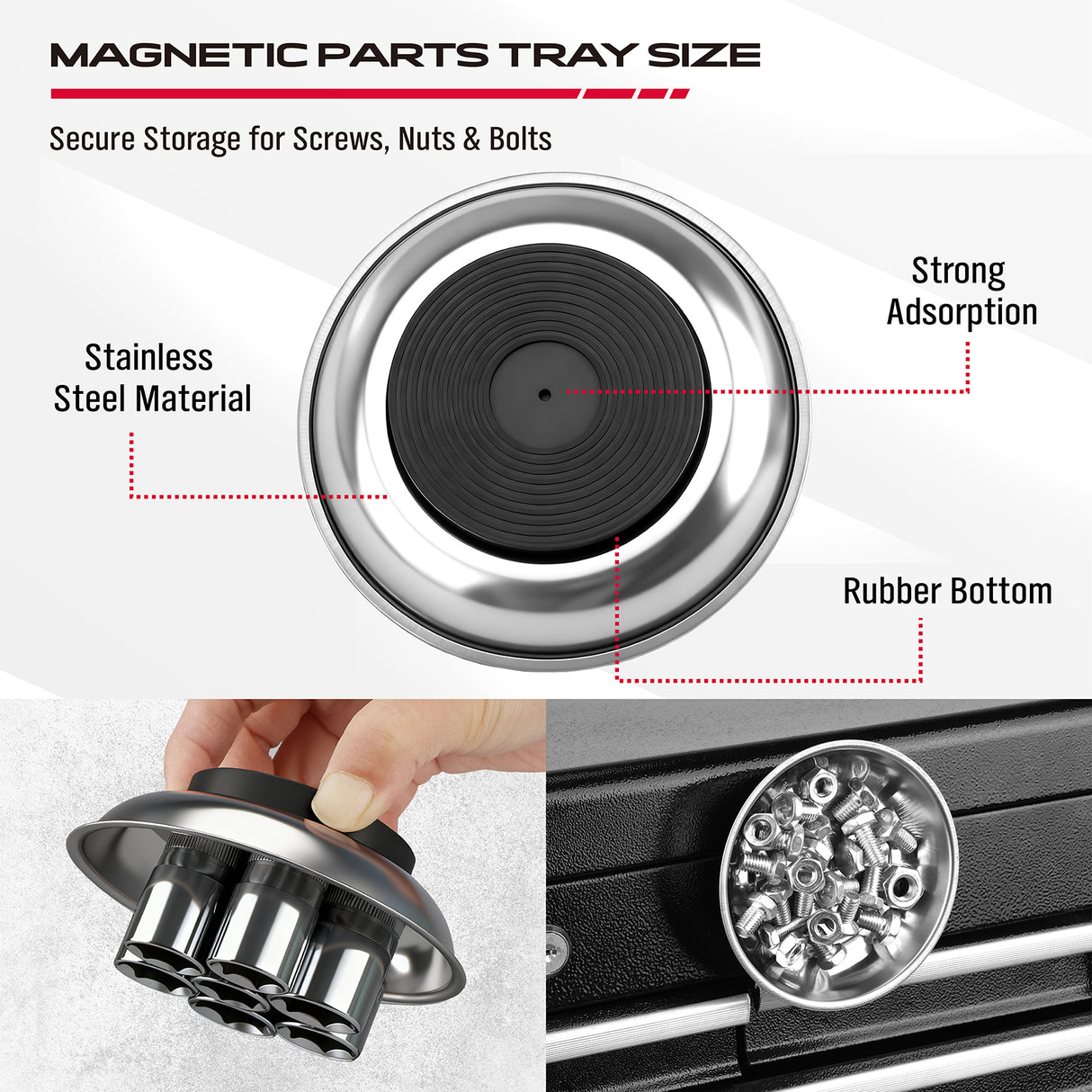 magnetic parts tray set with pickup tools stainless steel trays telescoping and flexible magnetic pickup tool kit for mechanics