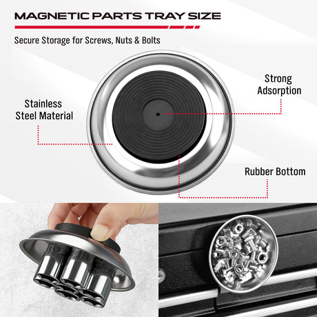 magnetic parts tray set with pickup tools stainless steel trays telescoping and flexible magnetic pickup tool kit for mechanics