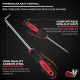 11-piece O-ring pick and hook set with CR-V hooks and red carry pouch