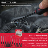 11-piece O-ring pick and hook set with CR-V hooks and red carry pouch