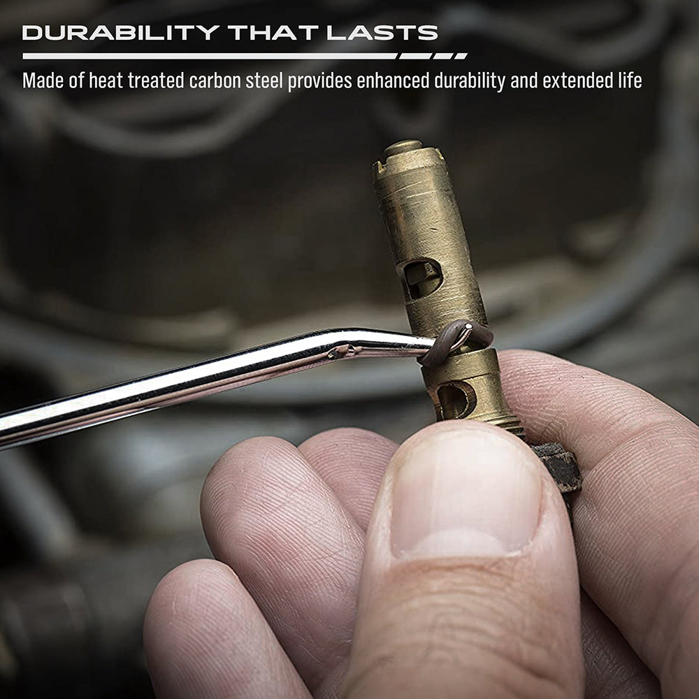 11-piece O-ring pick and hook set with CR-V hooks and red carry pouch