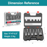 HORUSDY 12PCS Carbide Hole Saw Kit with Tungsten Carbide Tipped Drill Bits, Hex Keys, and Carrying Case for Cutting Steel, Iron, Copper, and Alloy